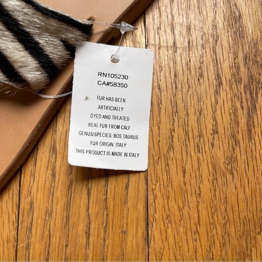 NEW Joie Baled Slide Sandal Thong Zebra Made in Italy Calf Hair Size 35 NWT - Picture 3 of 5